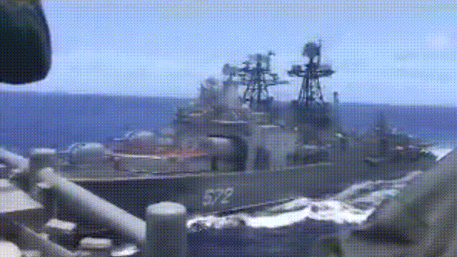 WATCH: U.S. Navy And Russian Warships Nearly Collide In Philippine Sea : NPR